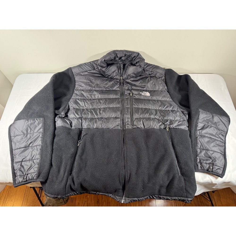 The North Face Mens Black 550 Down Hybrid Fleece Puffer Jacket XL